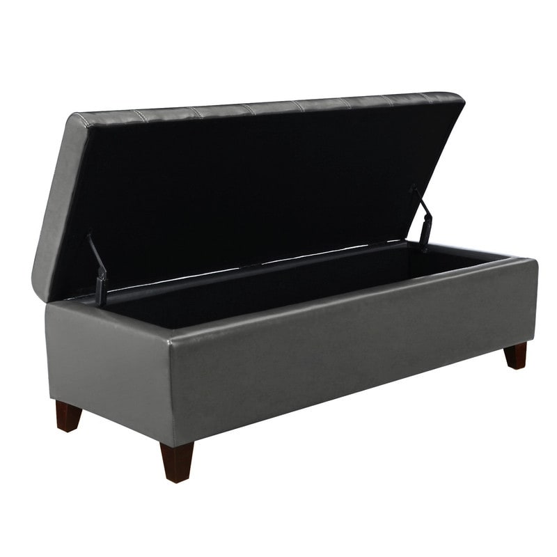 Banc ottoman de rangement en cuir reconstitué Adeco 50