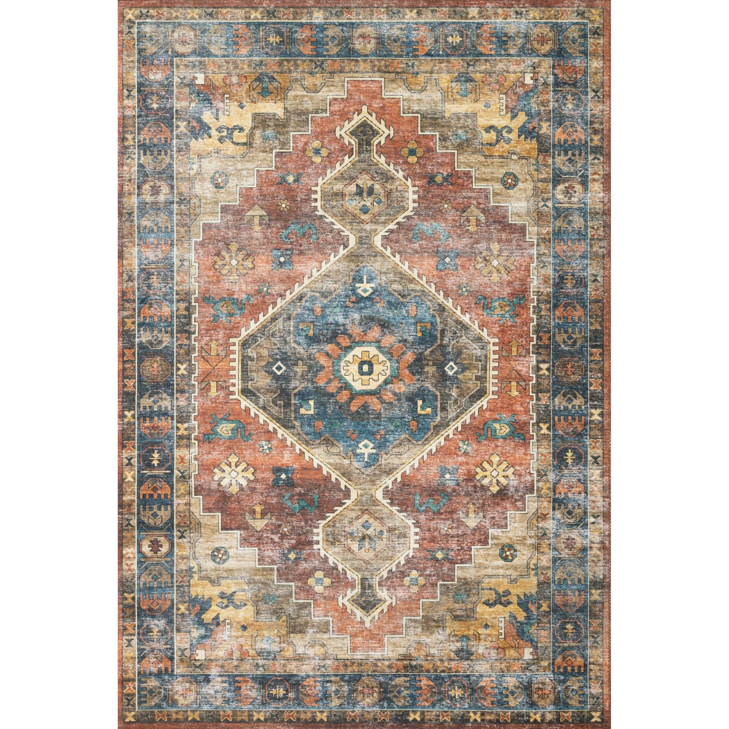 Alexander Home Leanne Transitional Aztec Vintage Printed Area Rug