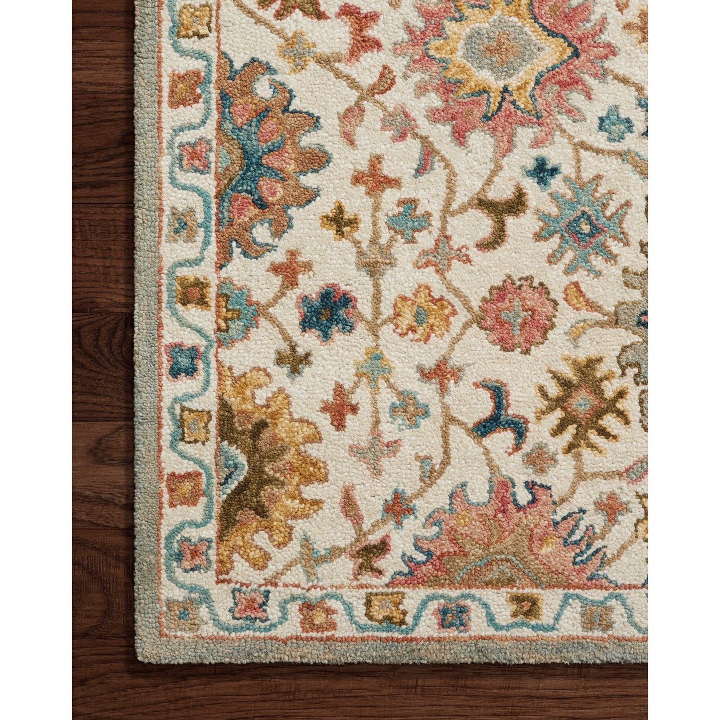 Alexander Home Megan Floral Hand-Hooked 100% Wool Area Rug