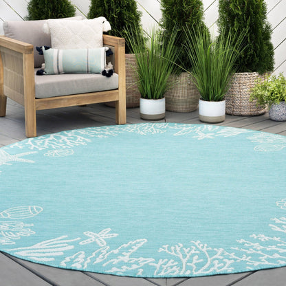 Exo Coastal Graphic Print Indoor/Outdoor Area Rug