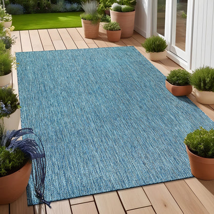 Aloha Washable Solid Indoor Outdoor Area Rug Patio Deck Living Room