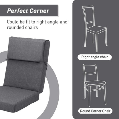 Lot de 4 coussins de chaise à dossier haut Aoodor Patio, 46 ​​x 21 x 4 pouces (coussins uniquement)