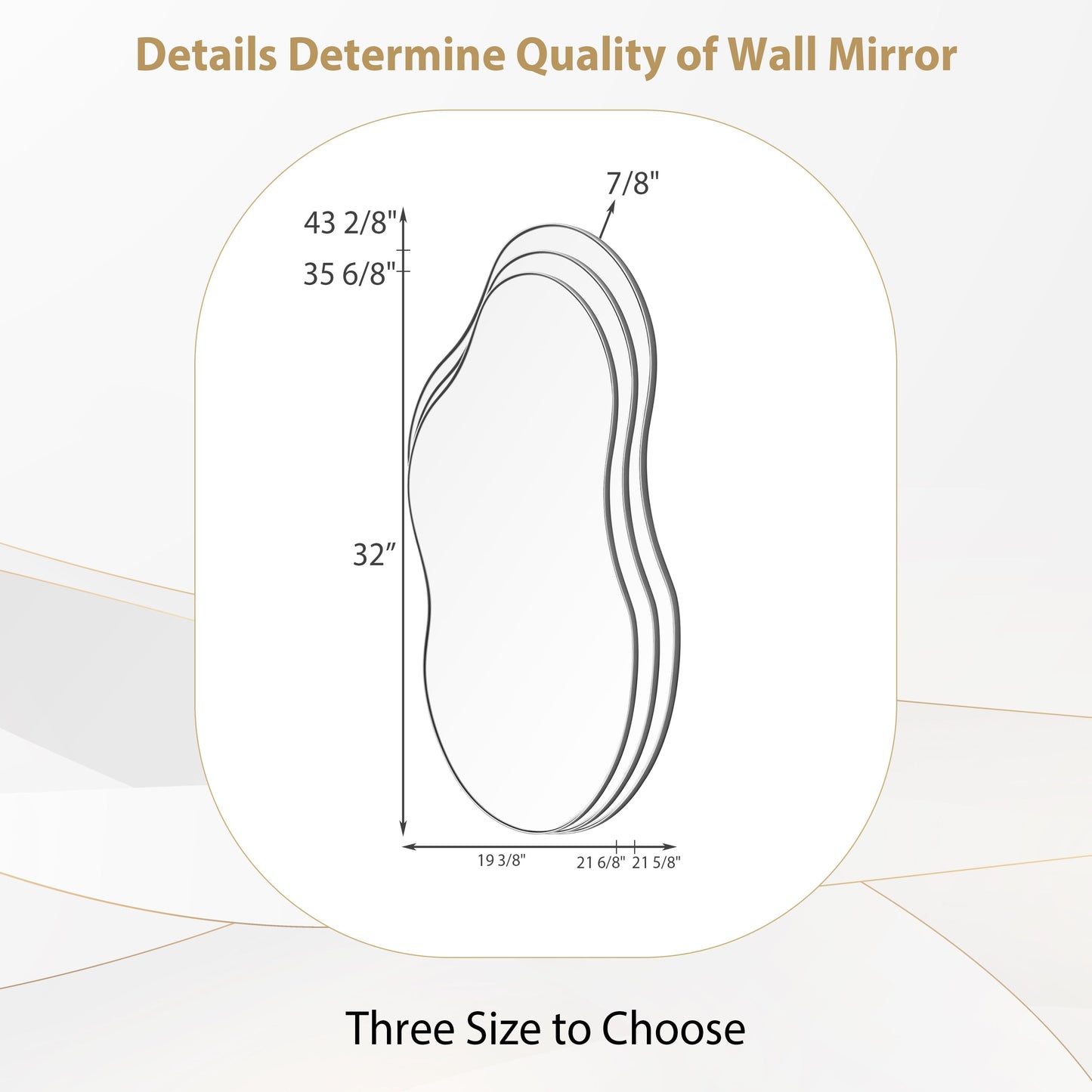 Asymmetrical Wavy Antique Accent Wall Mirror