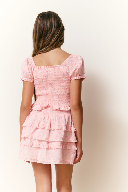 Haut Fabielle Luna Rosa Fleur pour fille