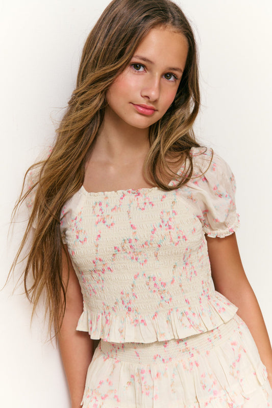 Haut Fabielle Luna Rosa Fleur pour fille - MAGNOLIA