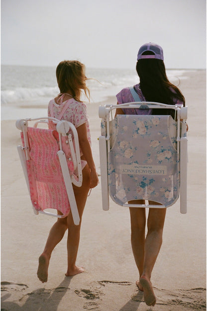 Chaise de plage fleurie LoveShackFancy x SUNFLOW
