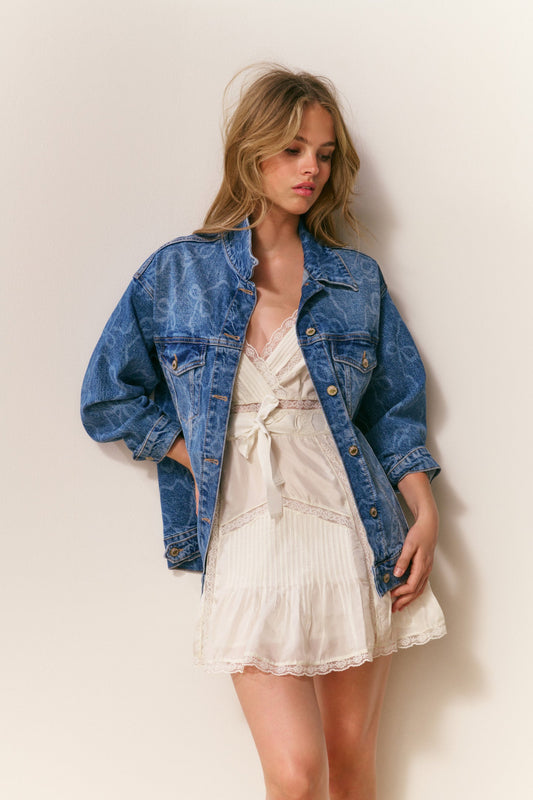 Veste en jean à nœud Valette