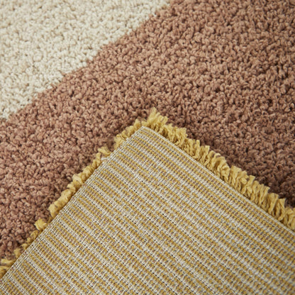 Merril Mid-century Modern Color Block Shag Area Rug