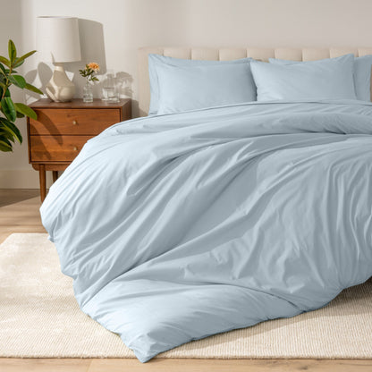 Bare Home Organic Cotton Percale Duvet Cover Set