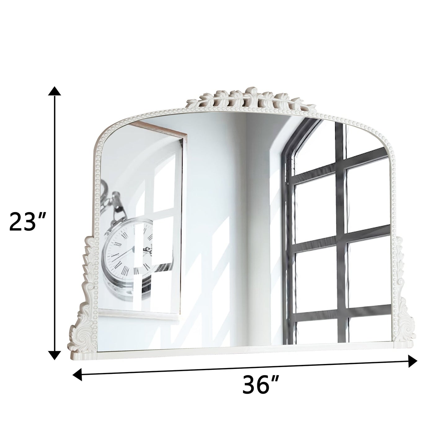 Miroir mural en arc, miroirs d'appoint baroques - 36 × 23
