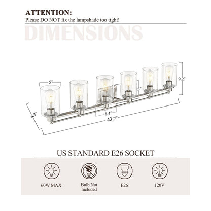 Bathroom Vanity Light,Wall Sconce Lamp Over Mirror with Clear Glass Shade