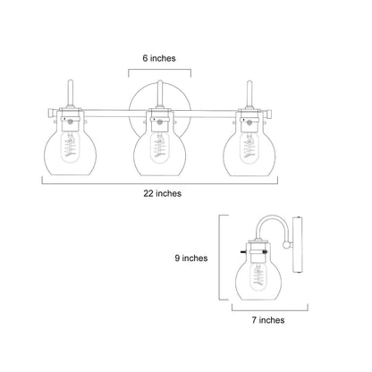 Modern 2/3/4/5-Light Bathroom Vanity Light Globe Glass Wall Sconce Minimalist Design