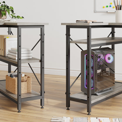 Petit bureau en L avec étagères de rangement Bureau d'ordinateur d'angle