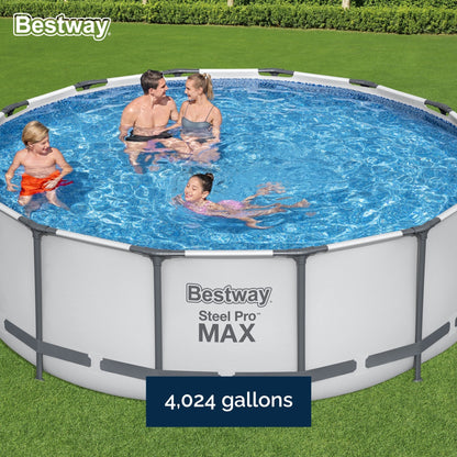 Piscine hors sol ronde Bestway Steel Pro MAX avec pompe et couverture