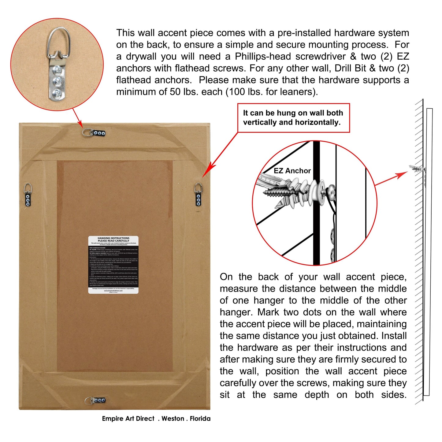 Miroir mural rectangulaire biseauté transparent HD pour salle de bain, coiffeuse et chambre à coucher, 3 tailles