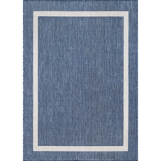 Beverly Rug Modern Bordered Indoor Outdoor Rug, Outside Carpet for Patio, Deck, Porch