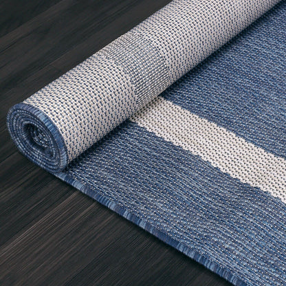 Beverly Rug Modern Bordered Indoor Outdoor Rug, Outside Carpet for Patio, Deck, Porch