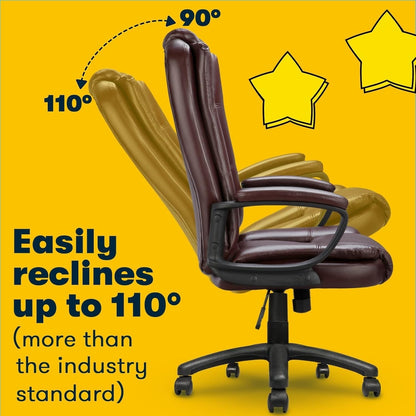 Bossin Big and Tall Office Chair High Back Executive Chair Ergonomic Adjustable Executive Leather Chair,400lbs