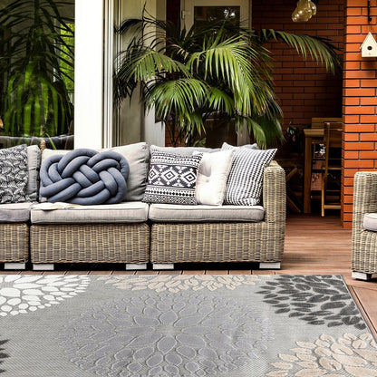 Brescia Modern Floral Circles Indoor/Outdoor Area Rug