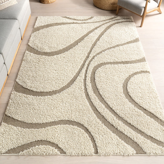 Nuloom Krista Contemporary Swirls Shag Area Rug