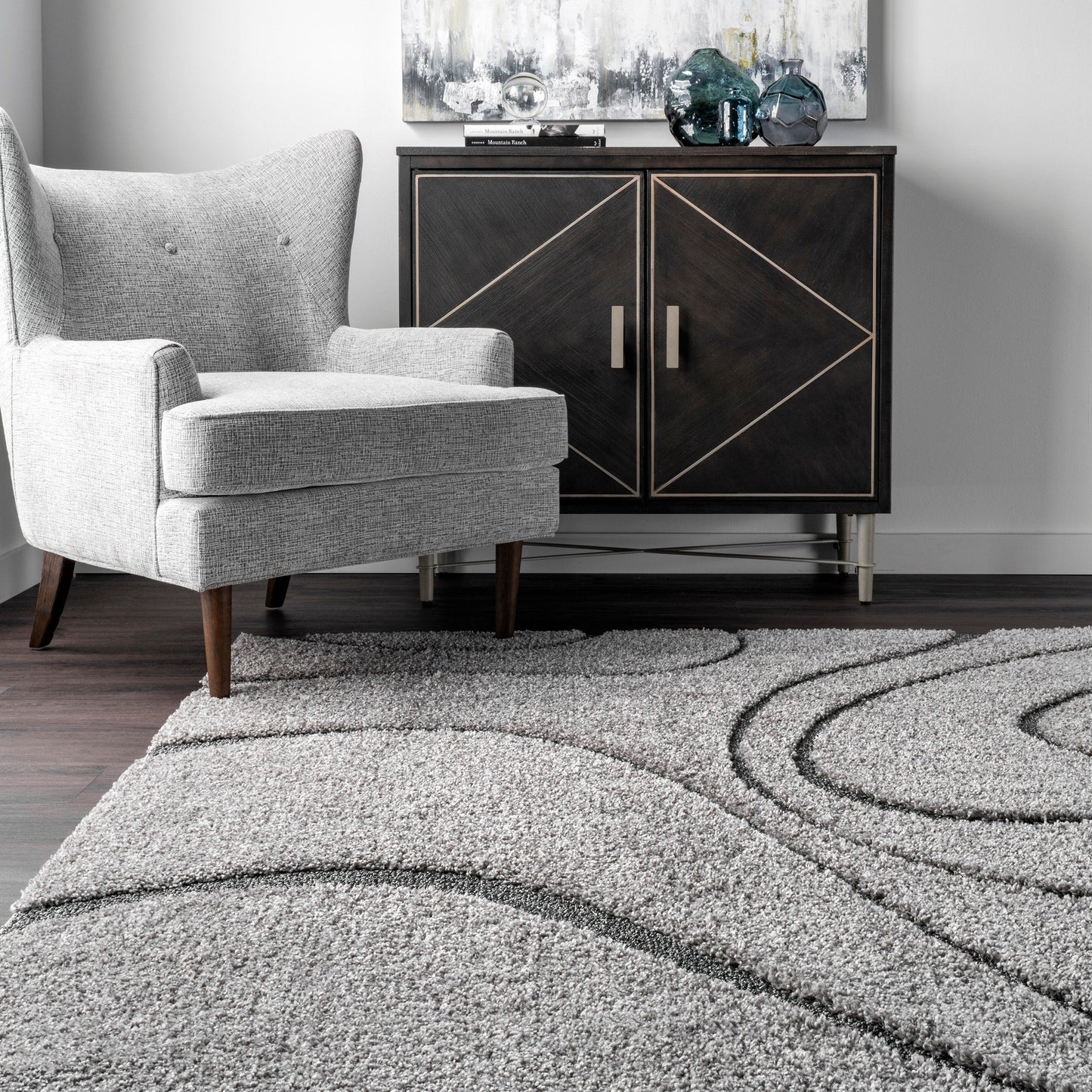Nuloom Krista Contemporary Swirls Shag Area Rug