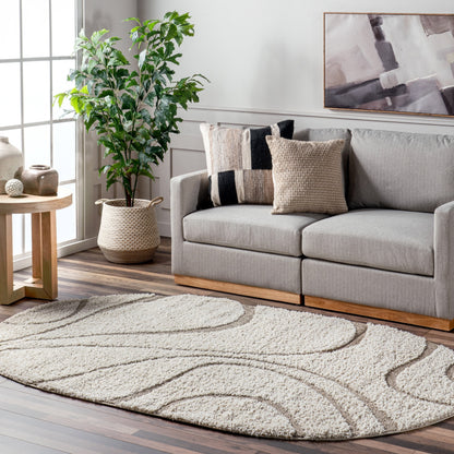 Nuloom Krista Contemporary Swirls Shag Area Rug