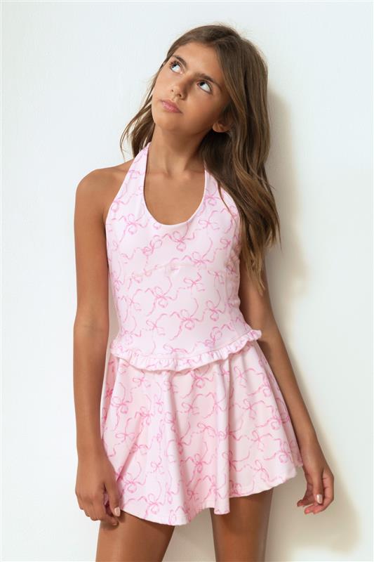 Robe de sport à imprimé nœud Carmon pour fille
