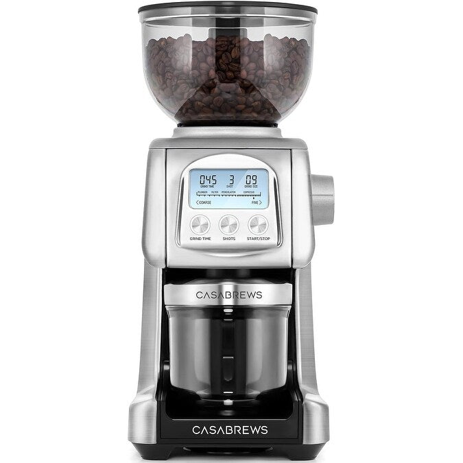 Moulin à café électrique CASABREWS Tornado à meules coniques argentées - N/A