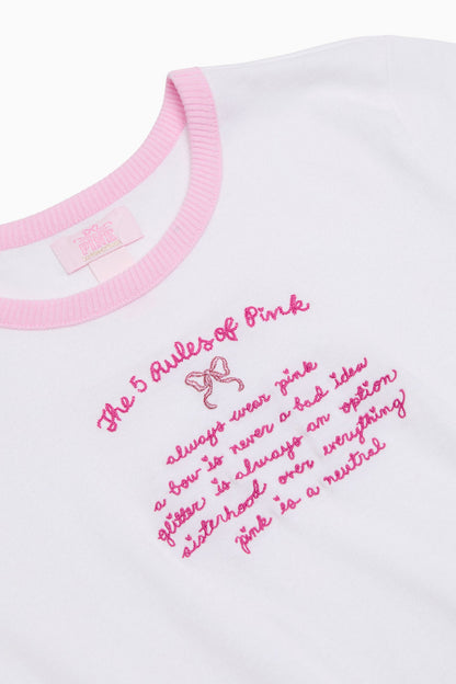 T-shirt rétro en coton PINK x LoveShackFancy