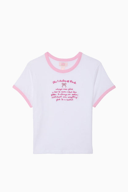 T-shirt rétro en coton PINK x LoveShackFancy