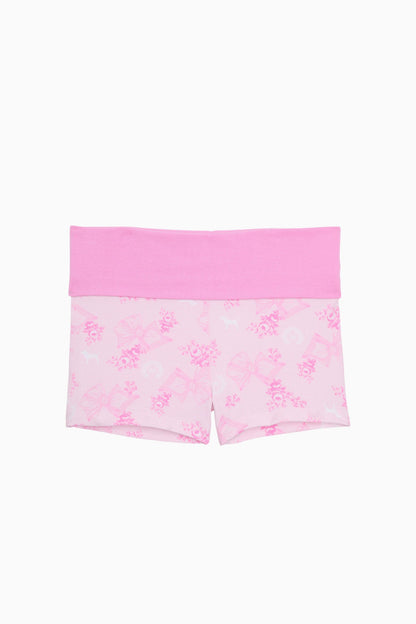 Short court en coton à rabat PINK x LoveShackFancy