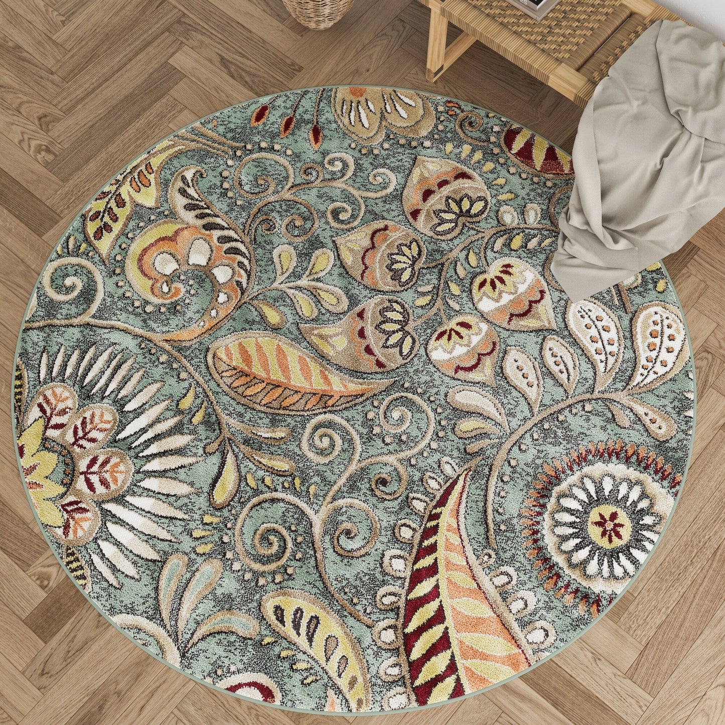 Caprice Mid-Century Modern Floral Indoor Area Rug