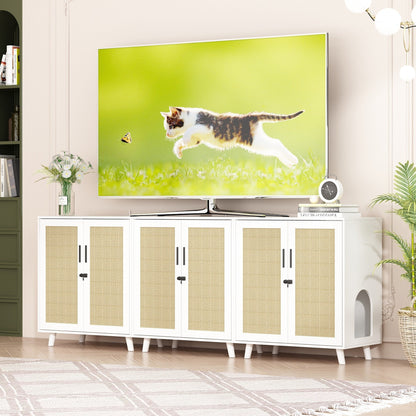 Bac à litière pour chat, maison pour chat, table d'appoint, porte, armoire, bibliothèque