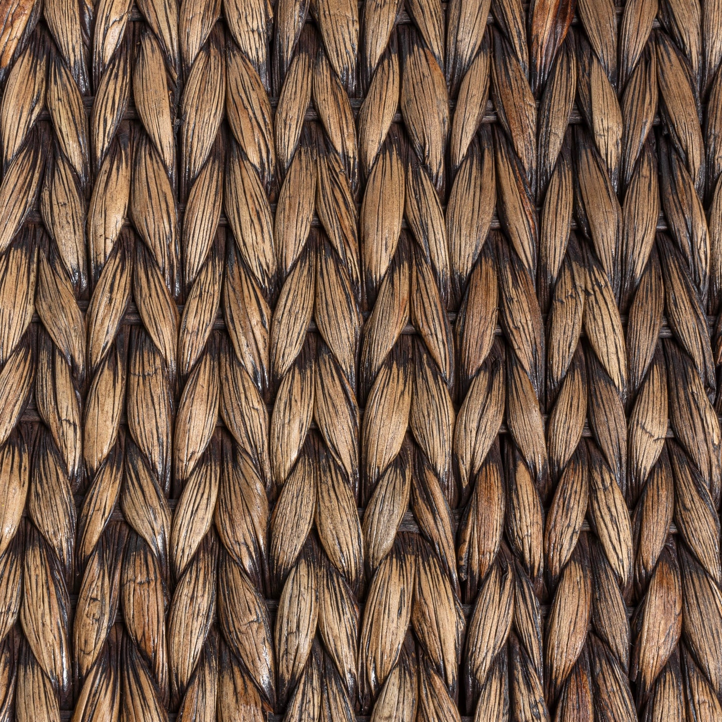 Happimess Bac de rangement sous le lit en jacinthe/bois avec roulettes et poignées