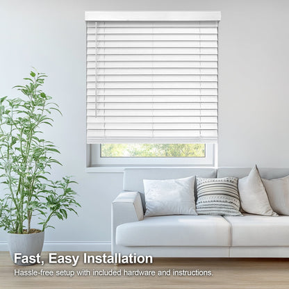 Chicology Basic White Cordless Faux Wood Blinds