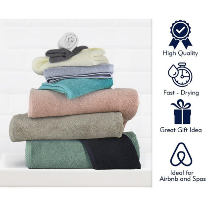 CTT %100 Turkish Cotton Towel Set 8 or 9 Pcs Quick Dry and Absorbent