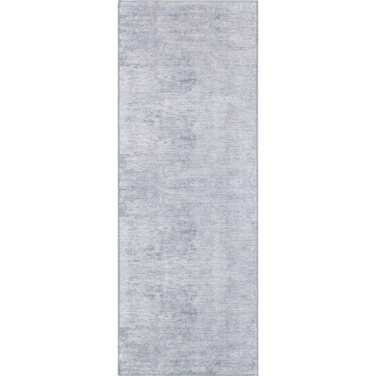 Contemporary Distressed Stripe Machine Washable Area Rug