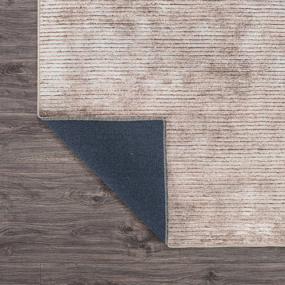 Contemporary Distressed Stripe Machine Washable Area Rug