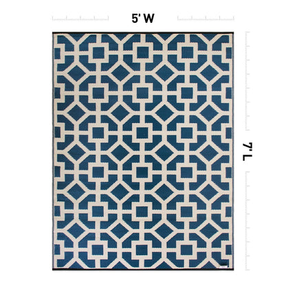 Contemporary Geometric Reversible Plastic Outdoor Rugs