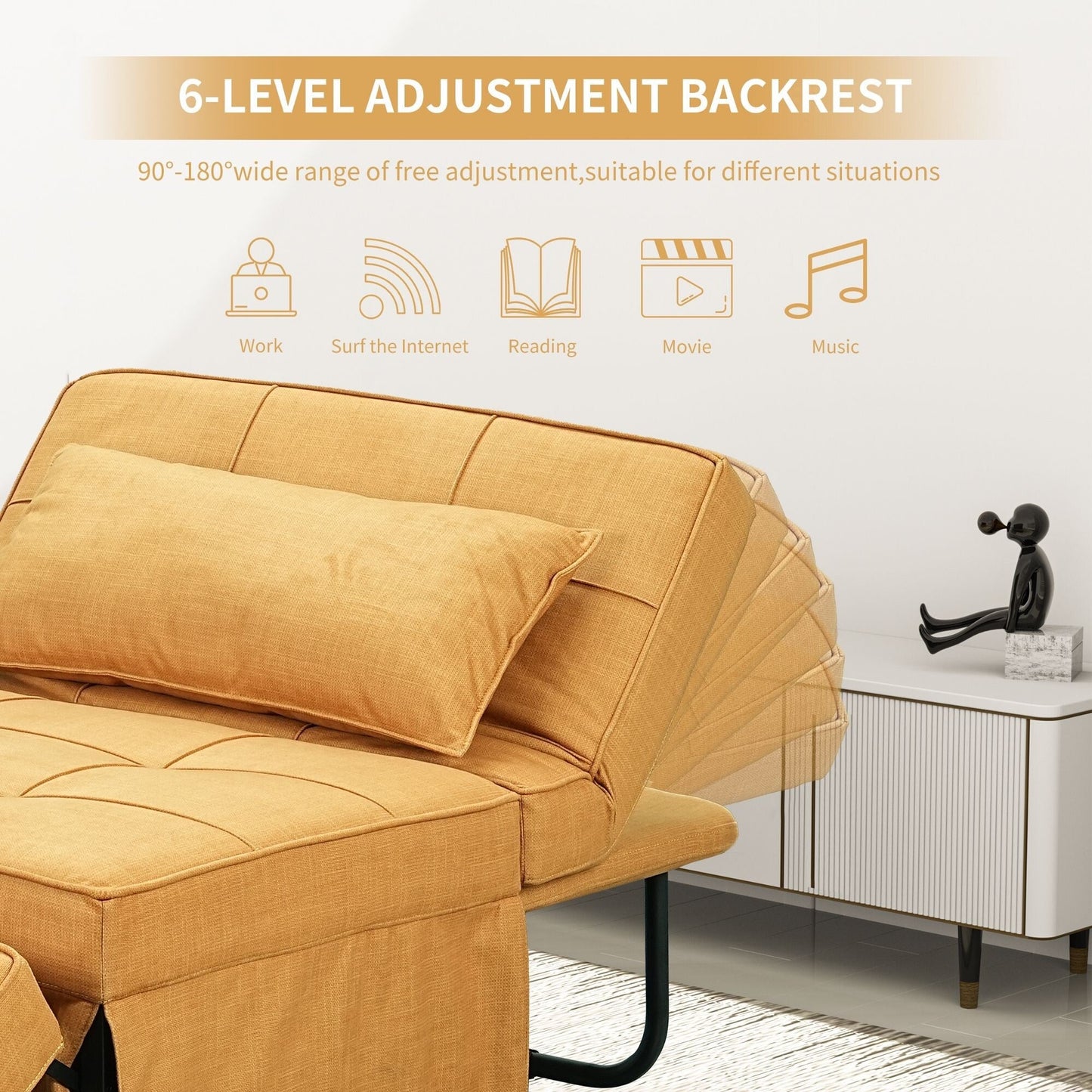 Canapé-lit convertible, canapé-lit, fauteuil inclinable, ottoman, pliable, pour salon