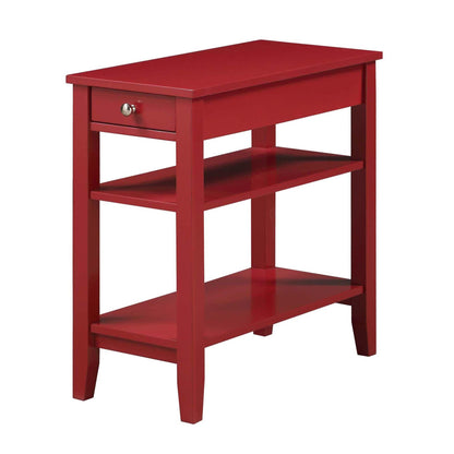 Convenience Concepts American Heritage 1 Drawer Chairside End Table with Shelves