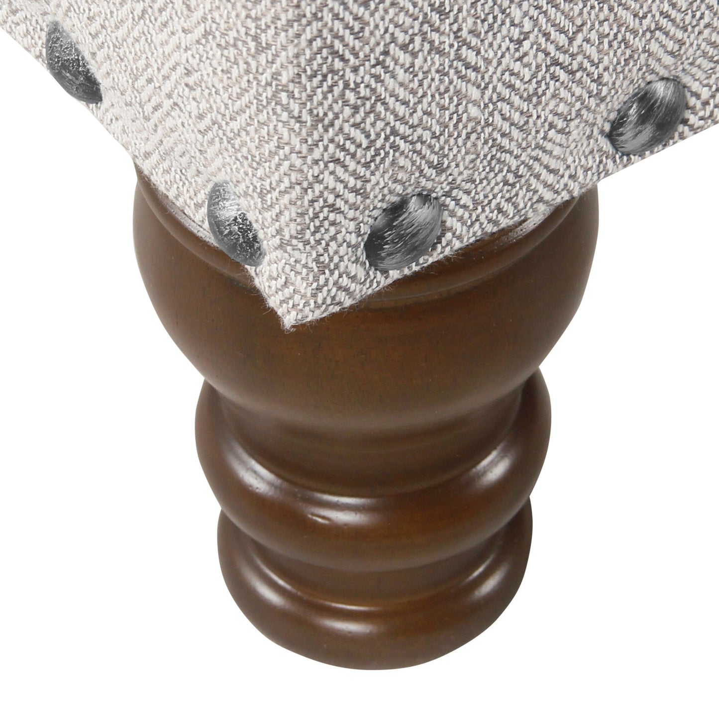 Banc de rangement rembourré Copper Grove Muscari avec bordure cloutée