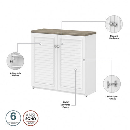 Armoire de rangement Fairview avec portes et étagères par Bush Furniture - 31,73 L x 12,76 l x 30,71 H