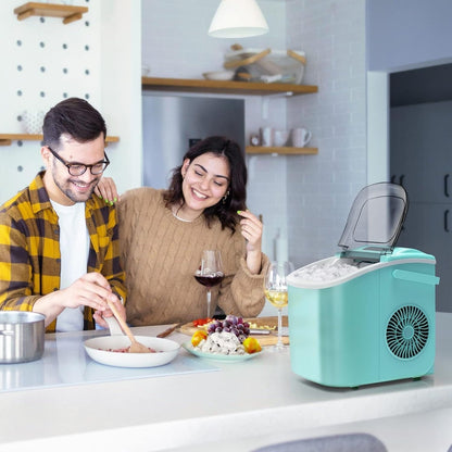 Countertop Portable Ice Maker with Self-cleaning ,9 Bullet Ice Cubes in 6 Mins, Comes with Ice Basket and Ice Scoop