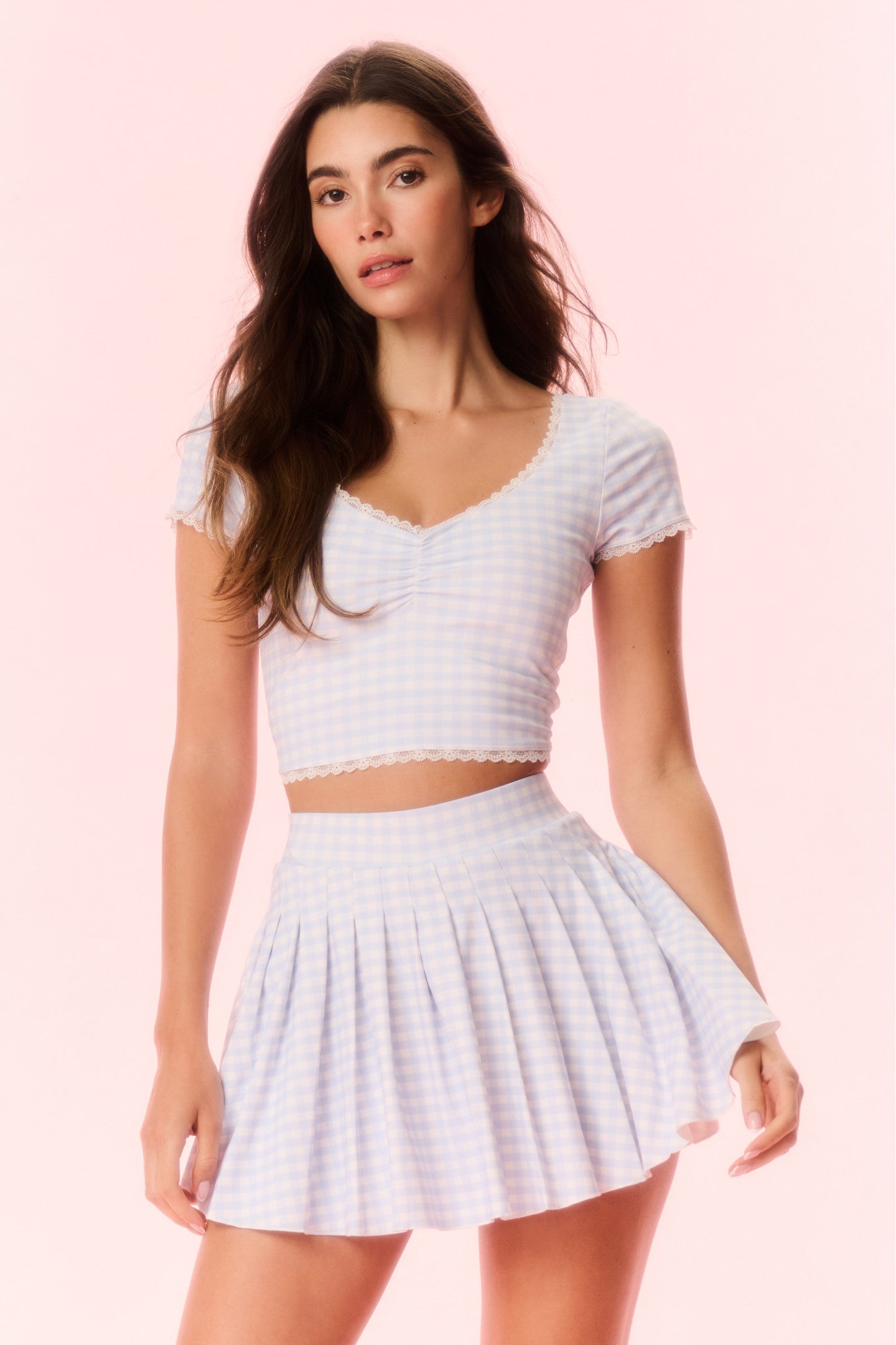Jupe-short active à imprimé vichy Dancia