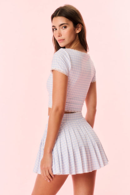 Jupe-short active à imprimé vichy Dancia