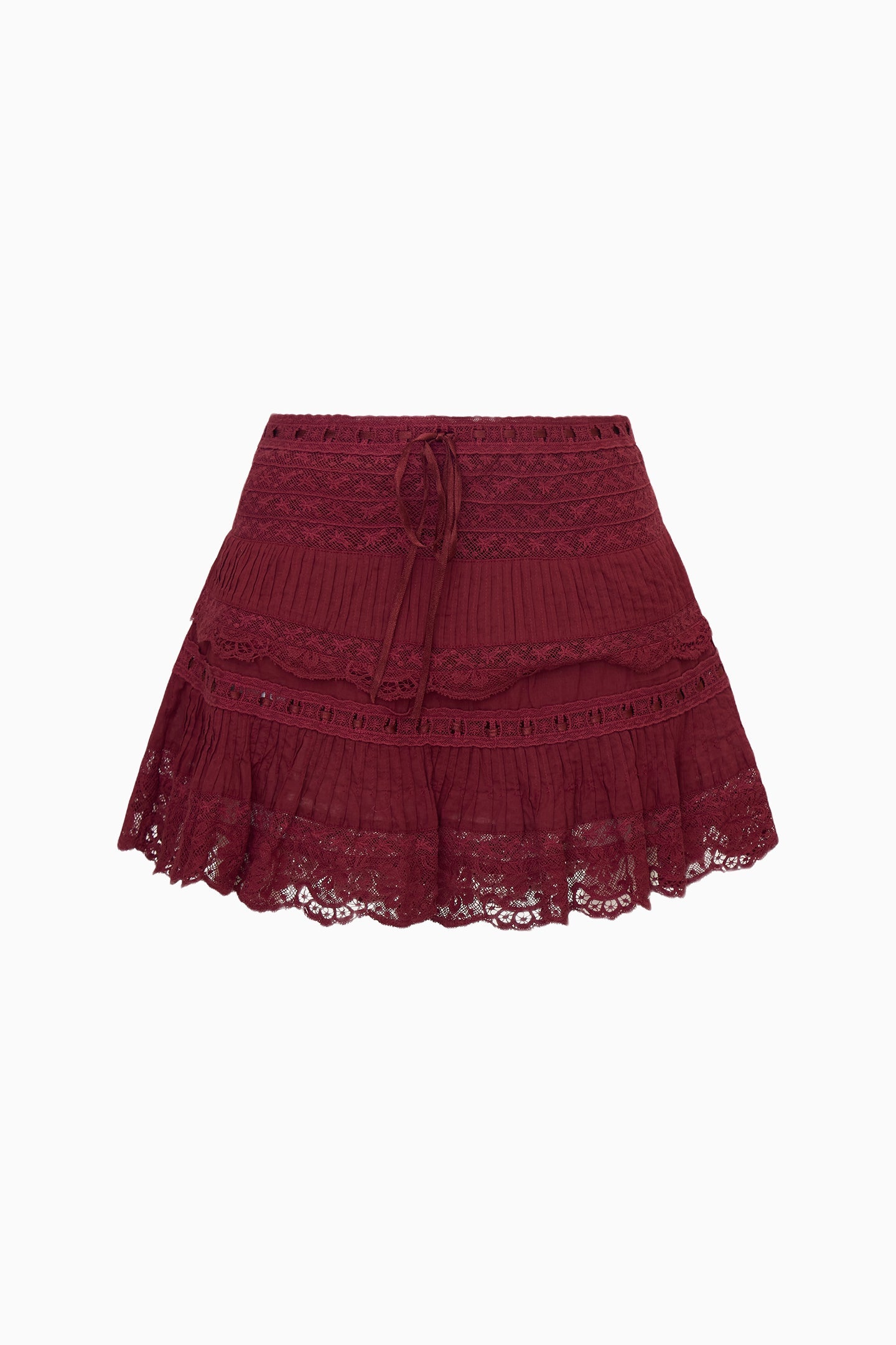 Mini-jupe Delphie en coton avec détails en dentelle