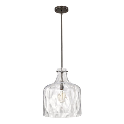 Daelan Clear Dimpled Glass Single Light Pendant Light - 12in