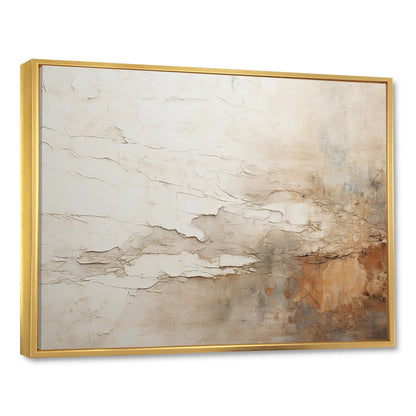 Designart Beige And Brown Paint Fusion Abstract Painting Framed Wall Art Living Room