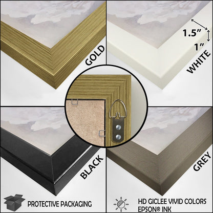 Designart Under Water Blue And White Corals Collage Coastal Framed Canvas Wall Art